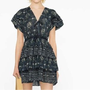 Ulla Johnson Short Sleeve Printed Mini Dress